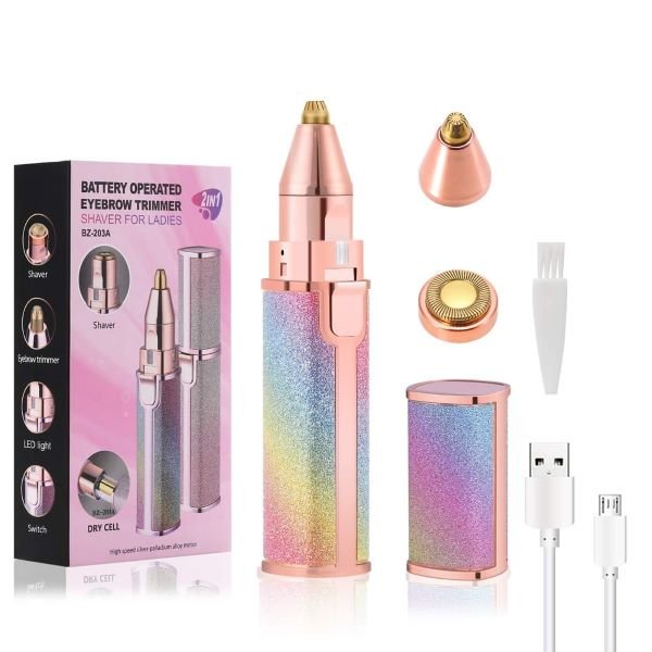 2in1 Rechargeable Eyebrow Facial Trimmer for women/Girls