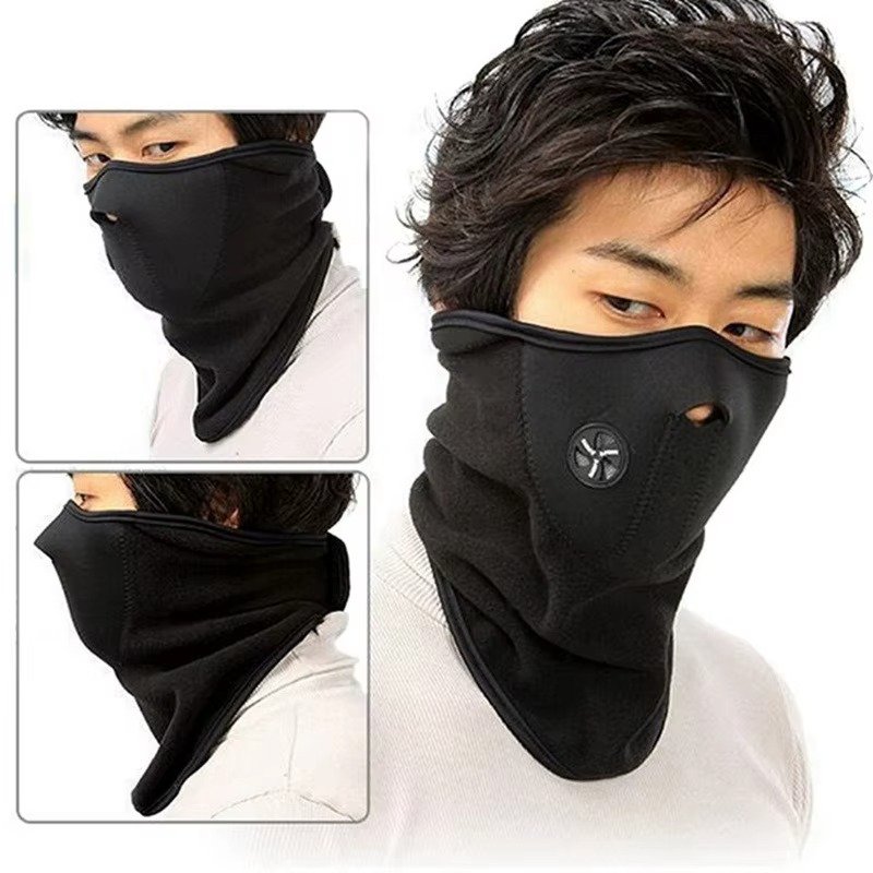 Winter Thermal Half Face Mask Windproof Dustproof Breathable Polar Fleece Cover for Cycling Motorcycle Ski Enthusiasts