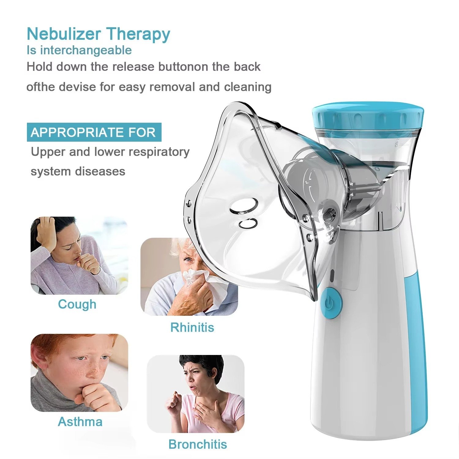 Portable mini mesh nebulizer plug in play cell operated - Image 10
