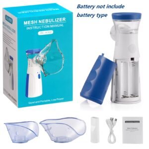 Portable mini mesh nebulizer plug in play cell operated